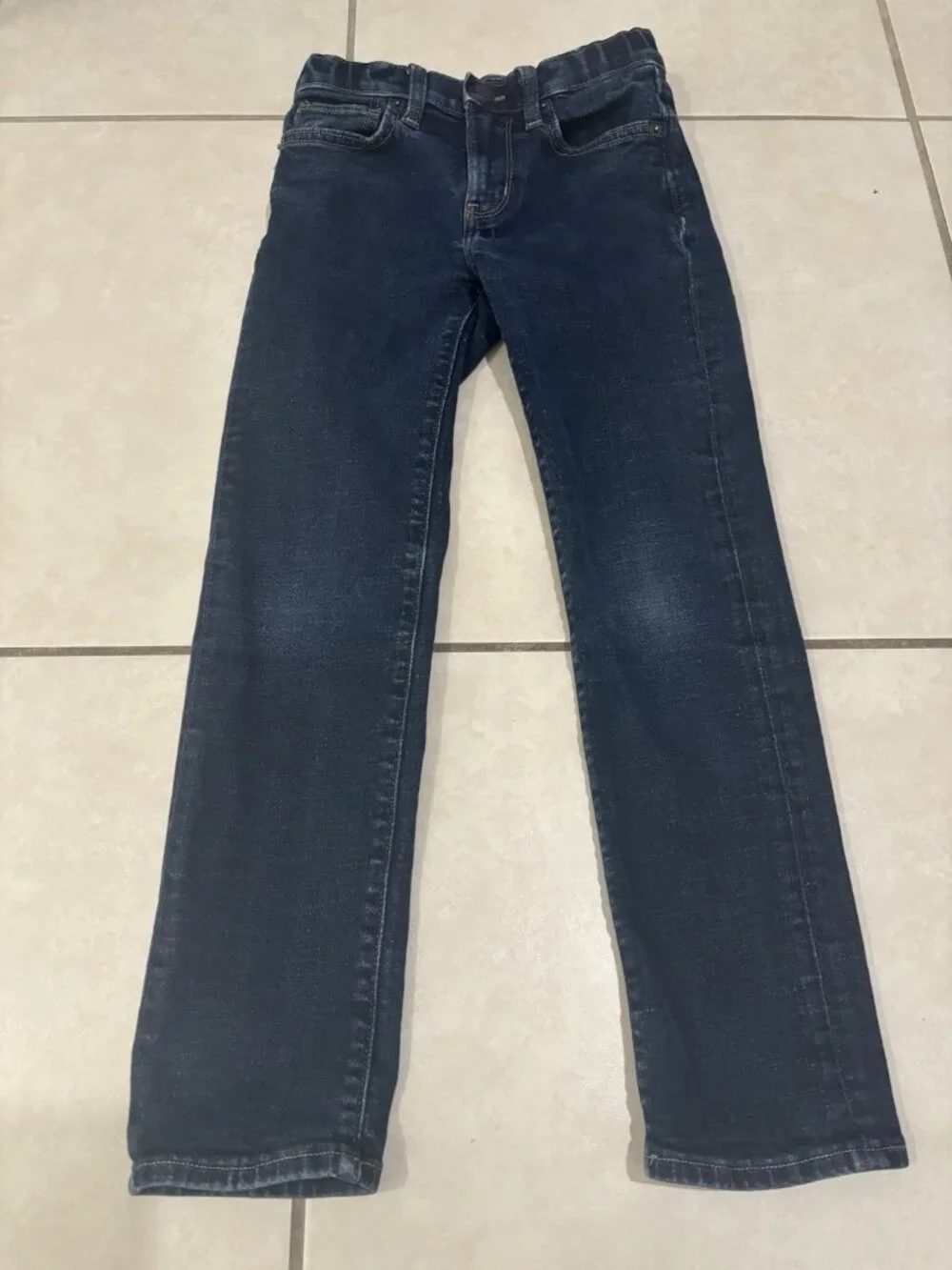 Old Navy Girl's 360 Stretch Slim Built-In Tough Adjustable Waist Blue Jeans Sz 8